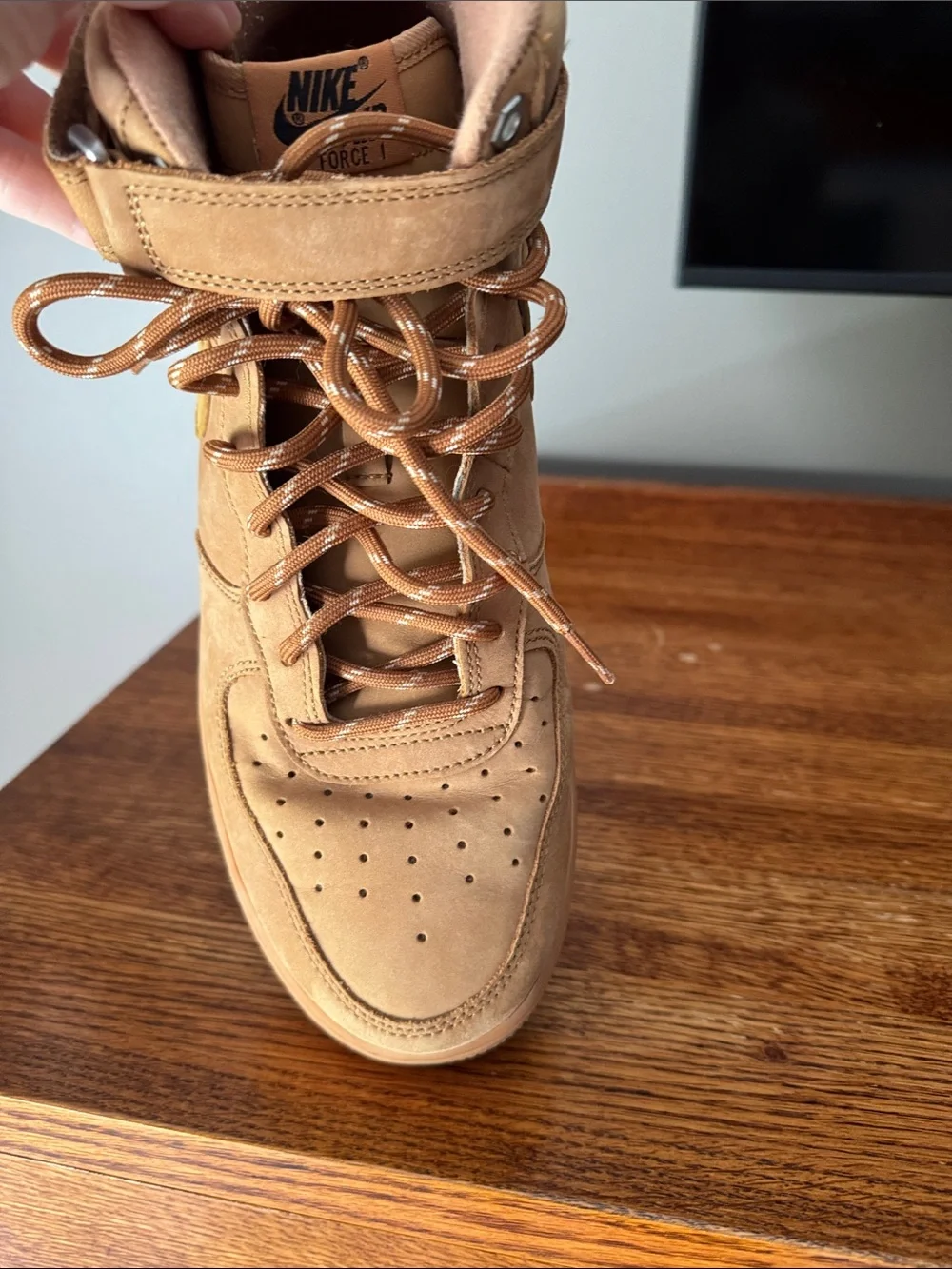 Nike Air Force 1 Mid Wheat Flax High Top Sneakers